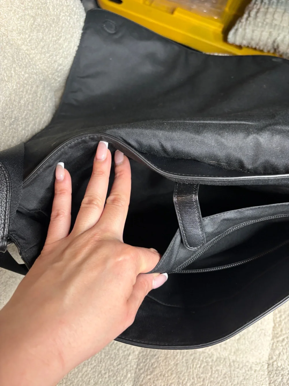 Coach Houston Messenger Leather Laptop Bag Black